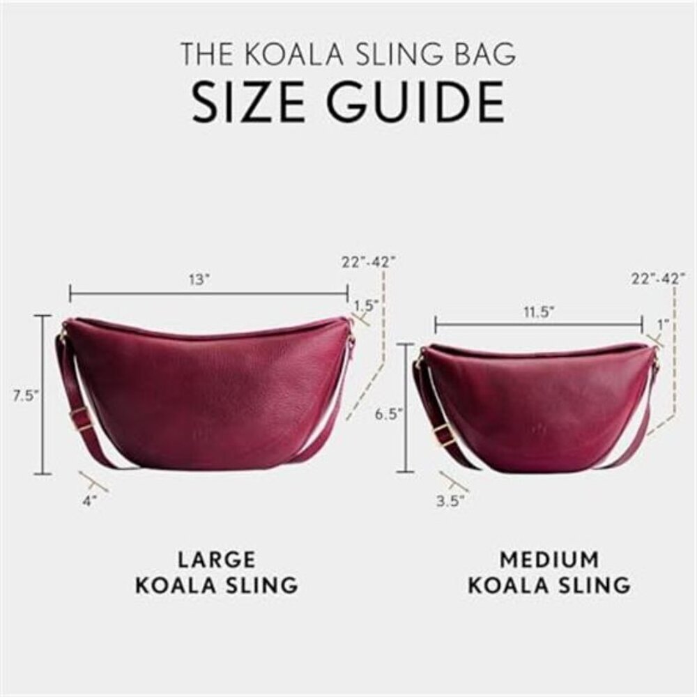 Leather Goods Koala Sling Bag – Leather Sling with Adjustable Strap - Picture 6 of 6